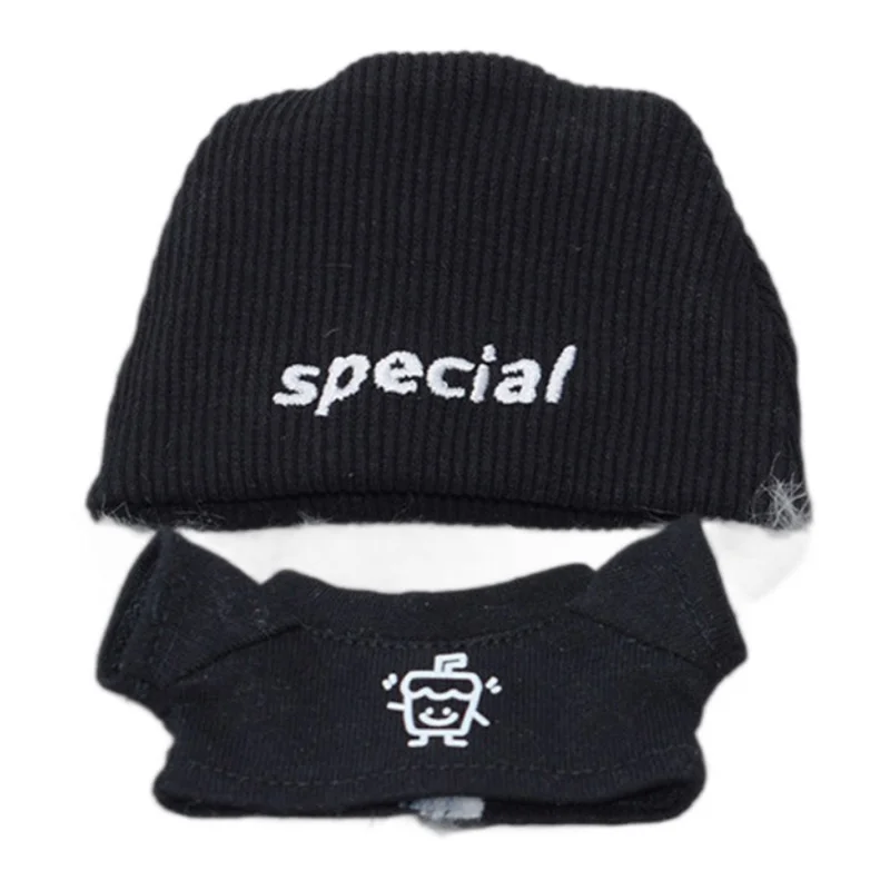 17cm Doll Clothes Set with Hat for Vinyl Figure Outfit Accessory (No Doll) - Black