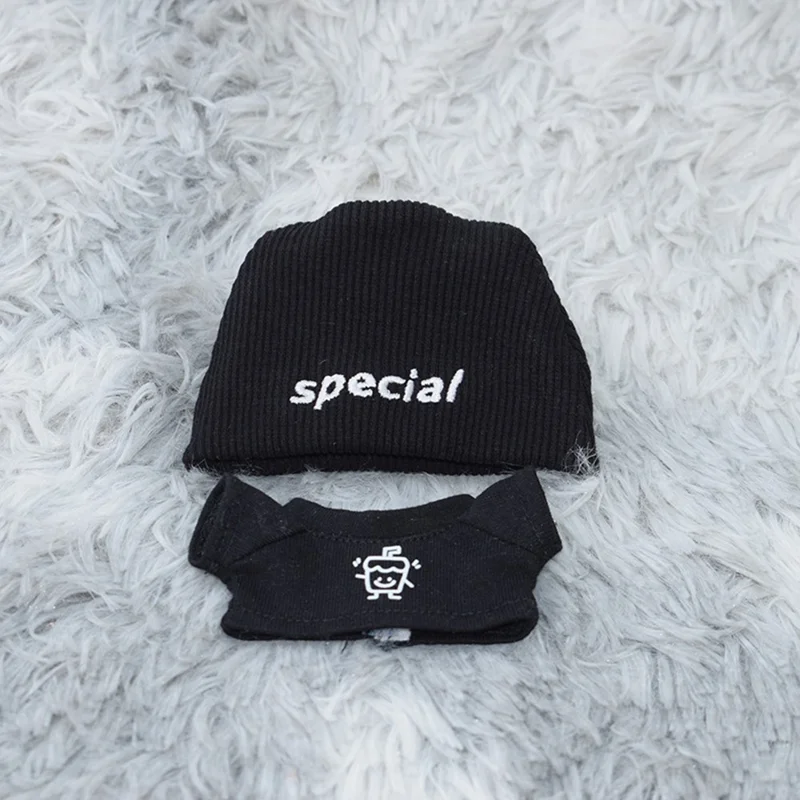 17cm Doll Clothes Set with Hat for Vinyl Figure Outfit Accessory (No Doll) - Black