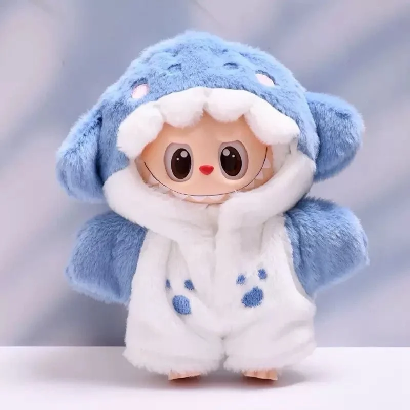17cm Doll Clothes Cute Shark Jumpsuit for Collectible Figures Replacement Outfit (No Doll)