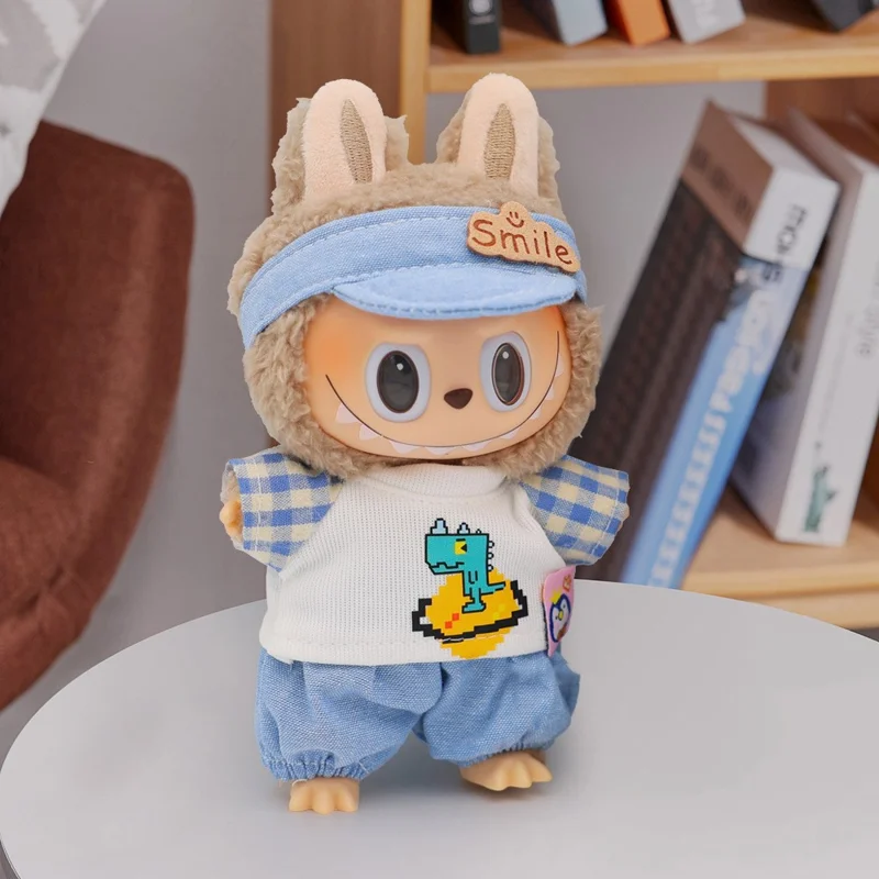 3Pcs Pants / Dress Set for Labubu Gen 1  /  2  /  3 17cm Collectible Figurines Mini Doll Changeable Costume - Style A