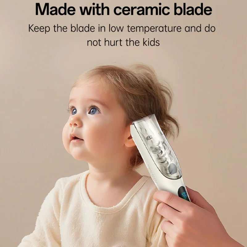 YESIDO MG19 For Children Hair Clipper with Smart Digital Display Cool Ceramic Blade 2 Speed Mode Hair Trimmer - White