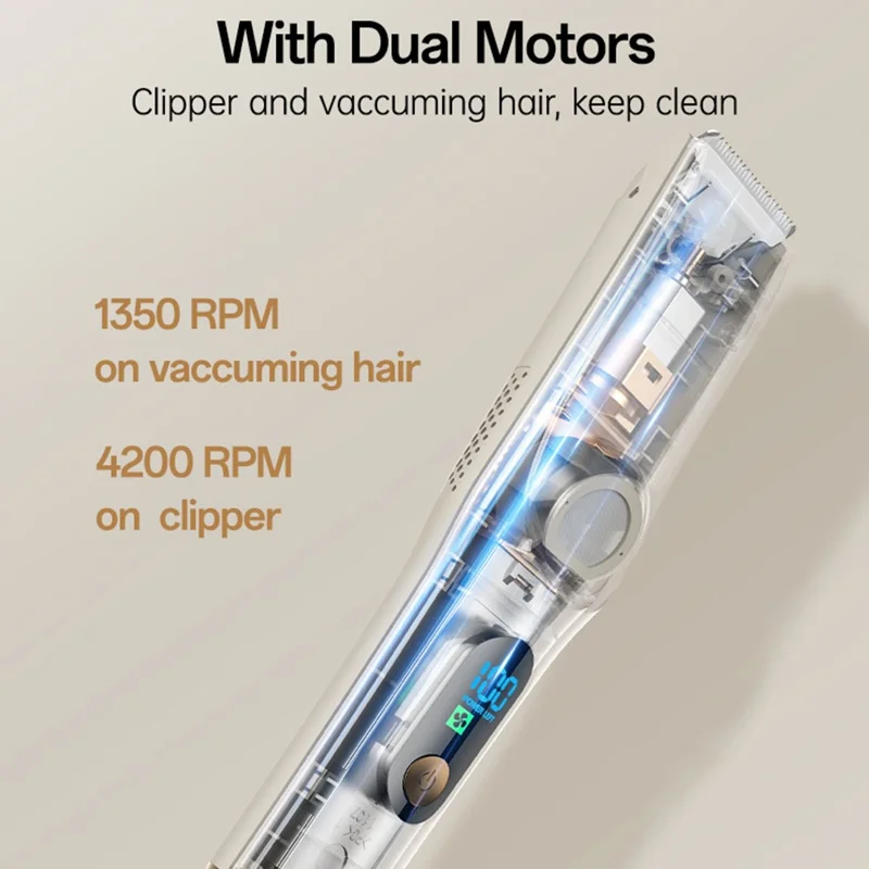 YESIDO MG19 For Children Hair Clipper with Smart Digital Display Cool Ceramic Blade 2 Speed Mode Hair Trimmer - White