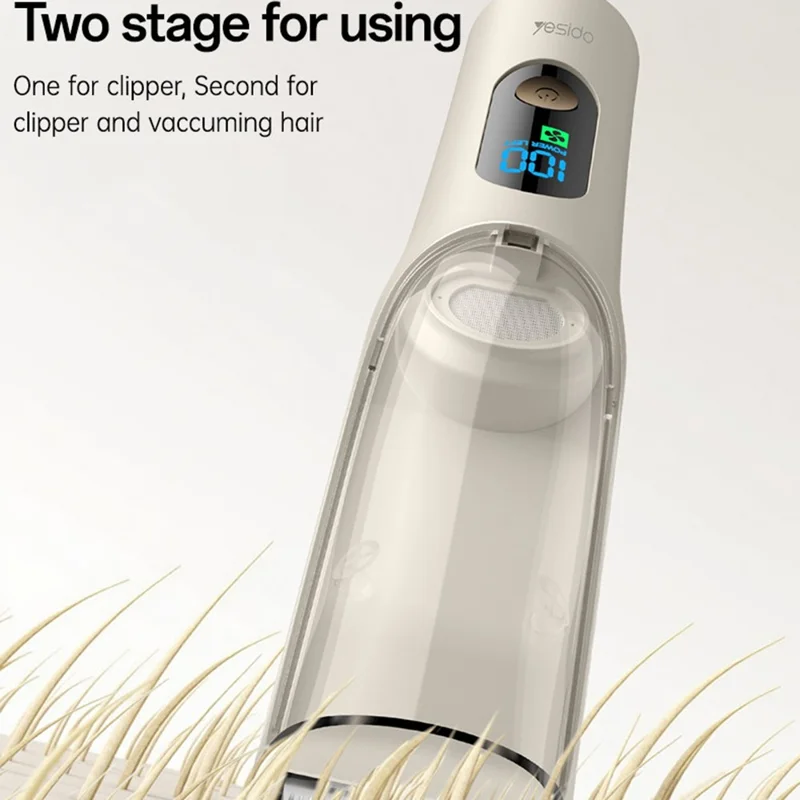 YESIDO MG19 For Children Hair Clipper with Smart Digital Display Cool Ceramic Blade 2 Speed Mode Hair Trimmer - White
