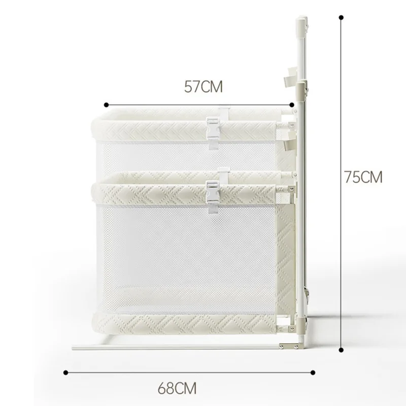 Baby Bassinet Bedside Sleeper Portable Crib Co-Sleeping Baby Bed Adjustable Height Foldable Infant Sleeper - White