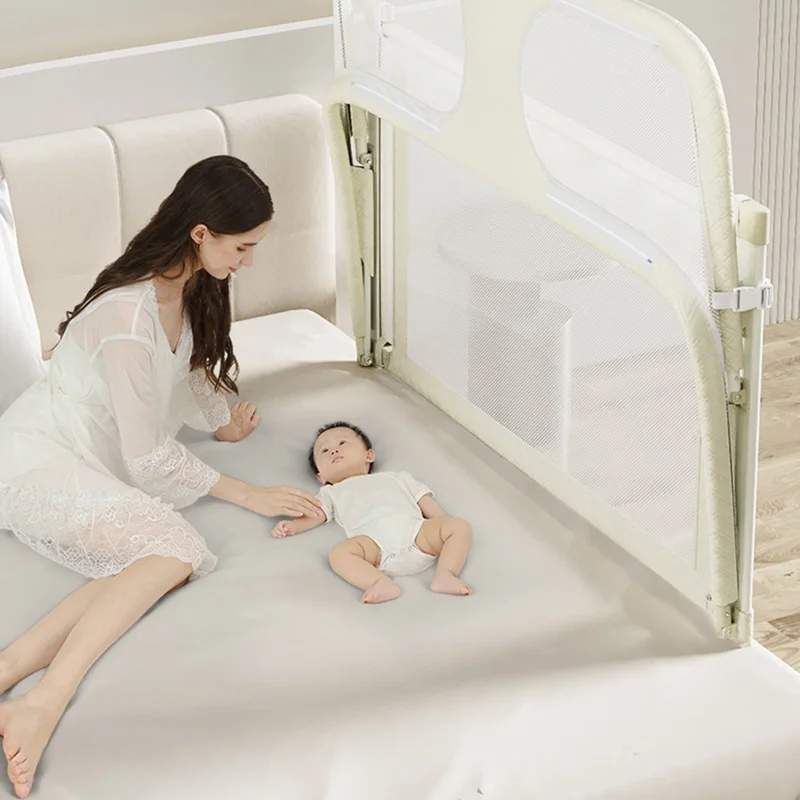 Baby Bassinet Bedside Sleeper Portable Crib Co-Sleeping Baby Bed Adjustable Height Foldable Infant Sleeper - White