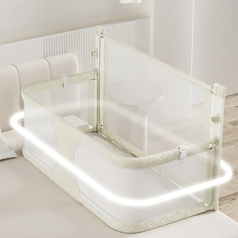 Baby Bassinet Bedside Sleeper Portable Crib Co-Sleeping Baby Bed Adjustable Height Foldable Infant Sleeper - White