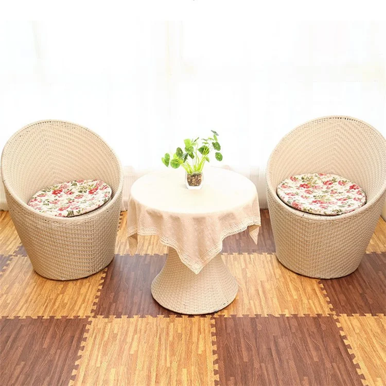 5 Stück 60*60*1,9cm Holzmaserung EVA Bodenmatten Sportschutz Gym rutschfeste weiche Schaumstoff-Puzzle-Teppich Kinderkrabbel-Matte - Weiß