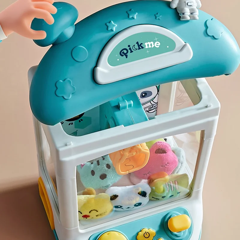 SJL6739 Claw Machine for Kids Spaceman Capsule Claw Game Prizes Toy 2 Power Supply Modes - Pink