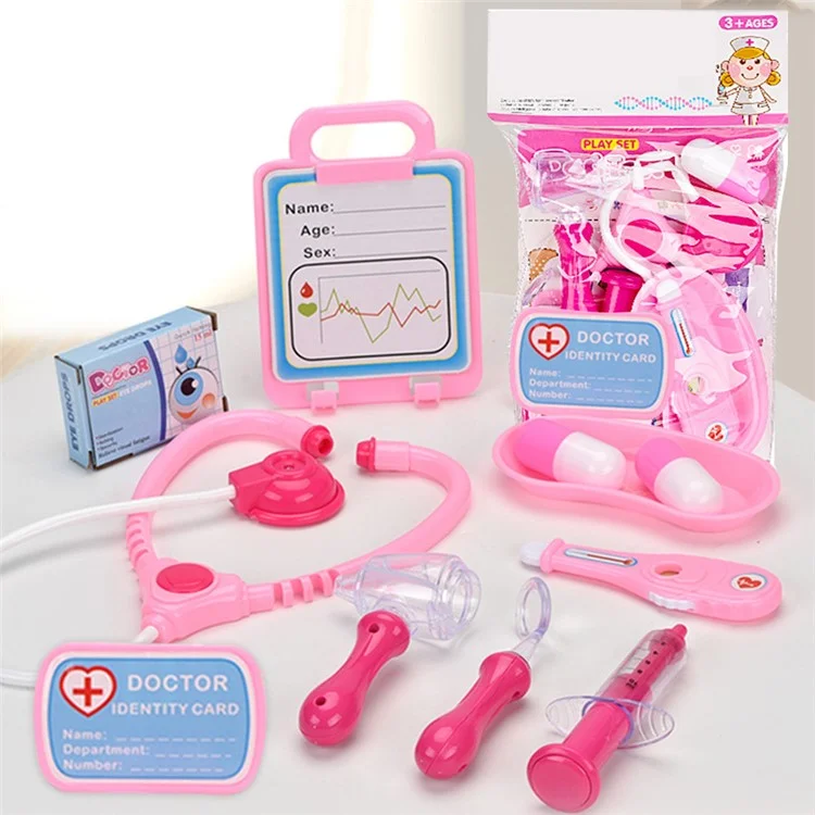 YQ4777-85 Simulation Arzt Medizinisches Spielzeug-Set Tragbares Rollenspielspielzeug für Kinder - Pink