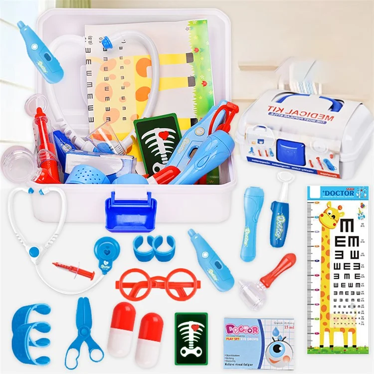 YQ4777-135 16-teiliges Kinder-Medizin-Set Spielzeug Tragbare Arzt-Rollenspiel-Spielzeug-Set mit Aufbewahrungsbox - Pink