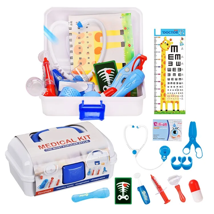YQ4777-135 16-teiliges Kinder-Medizin-Set Spielzeug Tragbare Arzt-Rollenspiel-Spielzeug-Set mit Aufbewahrungsbox - Pink