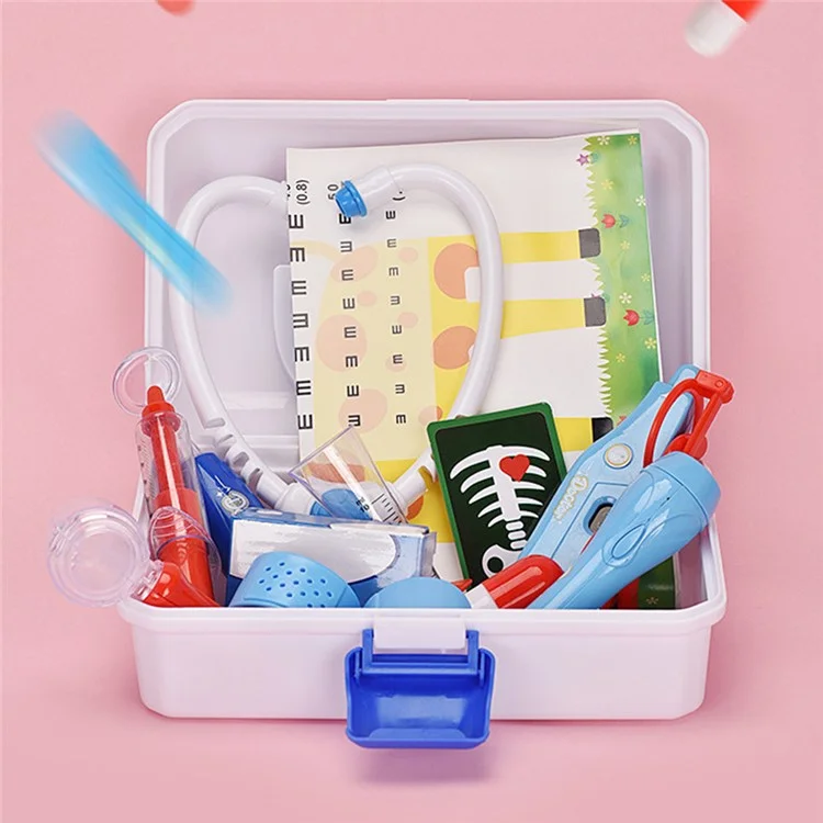 YQ4777-135 16-teiliges Kinder-Medizin-Set Spielzeug Tragbare Arzt-Rollenspiel-Spielzeug-Set mit Aufbewahrungsbox - Pink