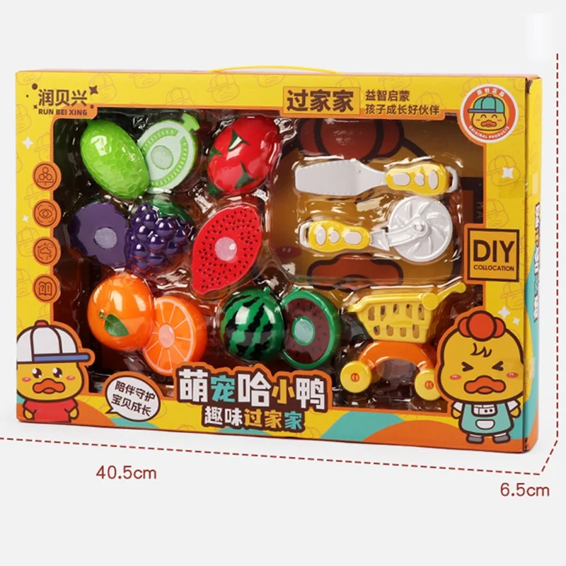 Plastic Simulation Fruit Cutting Toy Children Fun Kitchen Play House Toy Set