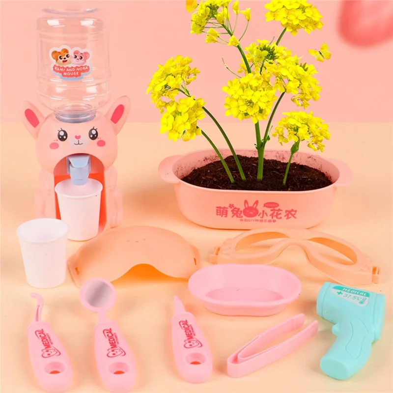 15Pcs / Set Garden Planting Growing Kit Flower Pot Seeds Soil Interactive Toys Kit Kids Gift ST