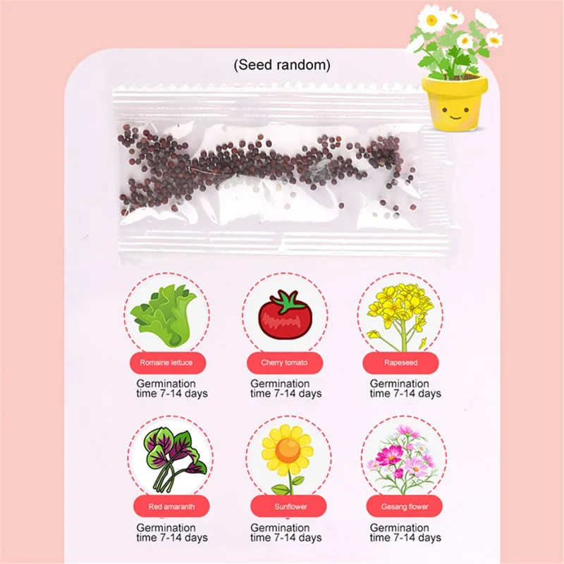 15Pcs / Set Garden Planting Growing Kit Flower Pot Seeds Soil Interactive Toys Kit Kids Gift ST