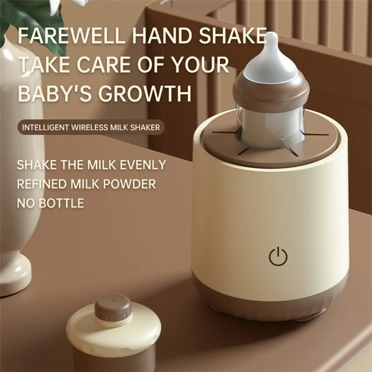 Electric Milk Bottle Shaker USB Rechargeable No Lumps Automatic Baby Milk Powder Mixing Machine - Khaki