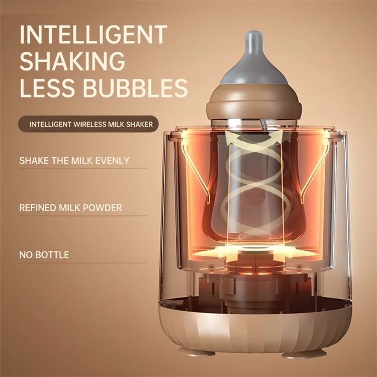 Electric Milk Bottle Shaker USB Rechargeable No Lumps Automatic Baby Milk Powder Mixing Machine - Khaki