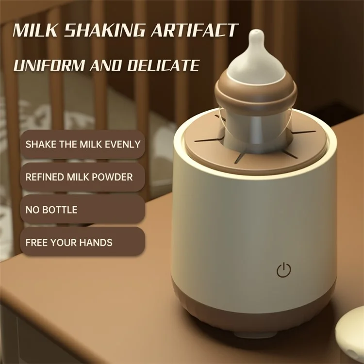 Electric Milk Bottle Shaker USB Rechargeable No Lumps Automatic Baby Milk Powder Mixing Machine - Khaki
