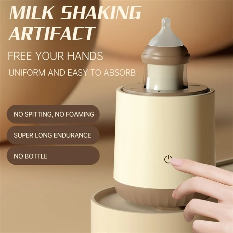 Electric Milk Bottle Shaker USB Rechargeable No Lumps Automatic Baby Milk Powder Mixing Machine - Khaki