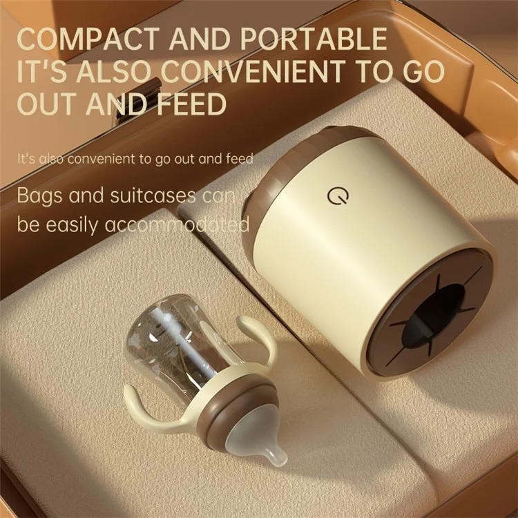 Electric Milk Bottle Shaker USB Rechargeable No Lumps Automatic Baby Milk Powder Mixing Machine - Khaki