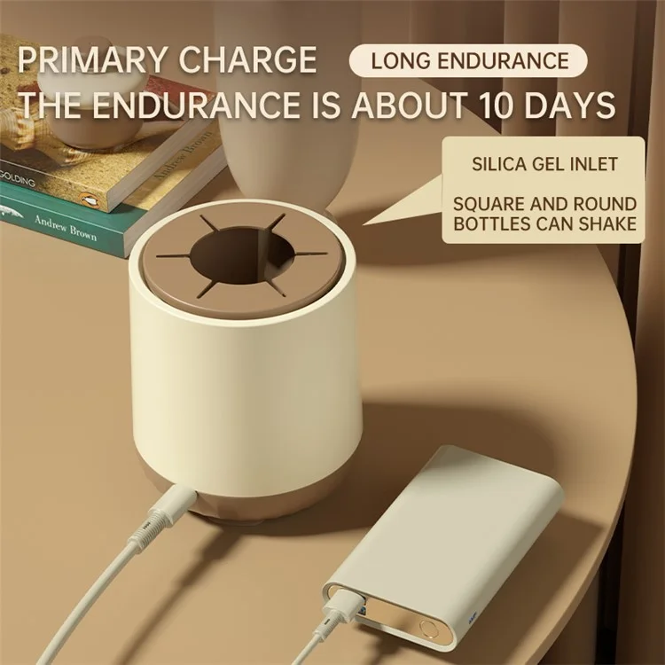 Electric Milk Bottle Shaker USB Rechargeable No Lumps Automatic Baby Milk Powder Mixing Machine - Khaki