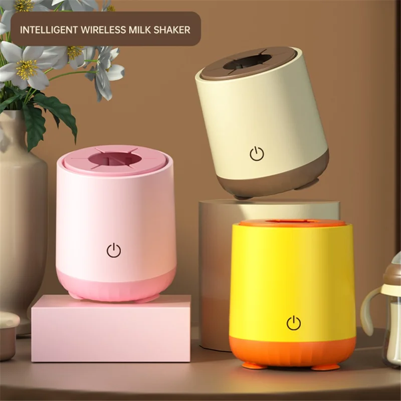 Electric Milk Bottle Shaker USB Rechargeable No Lumps Automatic Baby Milk Powder Mixing Machine - Yellow