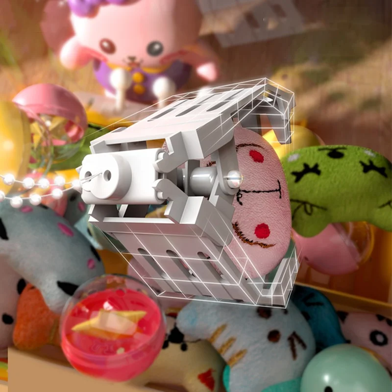 876 Claw Machine for Kids Arcade Game Electronic Mini Doll and Toy Grabber Dispenser with Lights, Sound - Rabbit / Blue