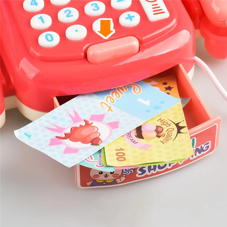 Caja registradora de juguete para niños Conjunto de juego de supermercado de pretel para niños pequeños y preescolares - Caja de almacenamiento