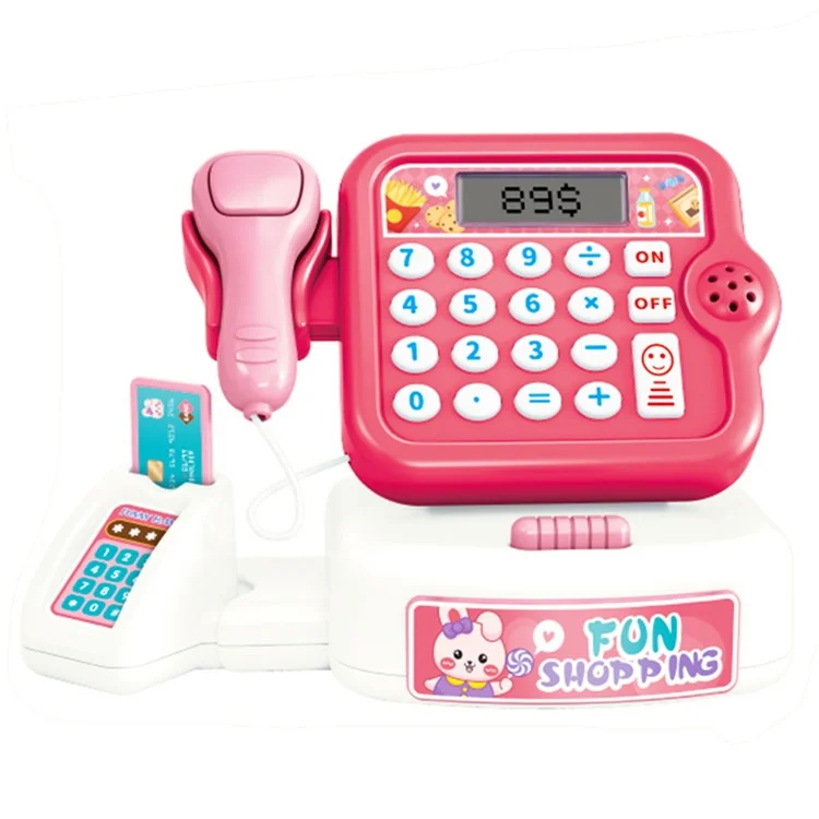 Kids Toy Cash Register Playset Pretend Children Supermarket Checkout Toy for Toddlers & Pre-Schoolers - Shopping Cart