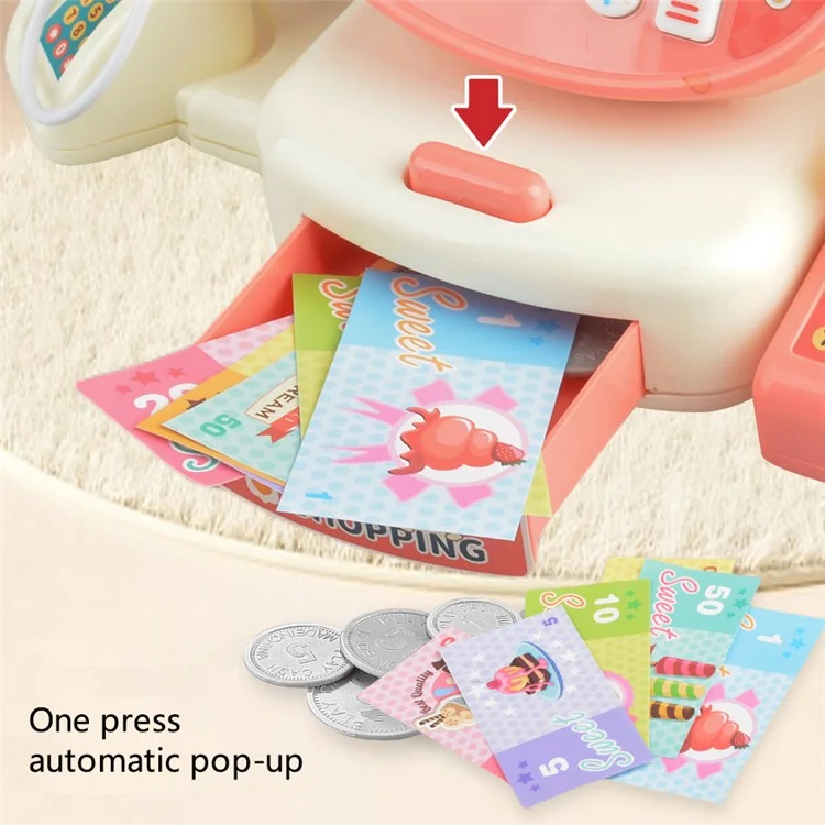 JJT816 Süßer Kaninchen-Kassenautomaten-Rollenspiel-Set Supermarkt-Kassenbereich-Spielzeug für Kinder