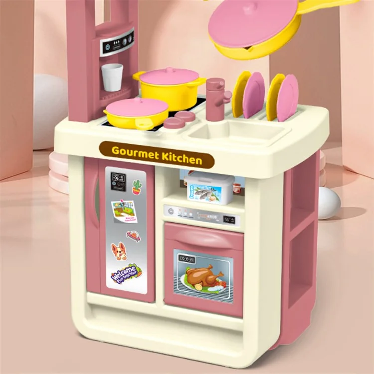 18046 Kids Play House Mini Kitchen Toy Simulation Plastic Cooking Kitchenware Toy Kit - Blue