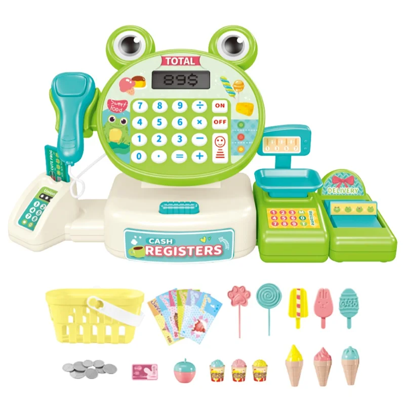 Registratore di cassa per bambini Playset Finto Supermercato Checkout Toy per bambini piccoli - 815A Rana