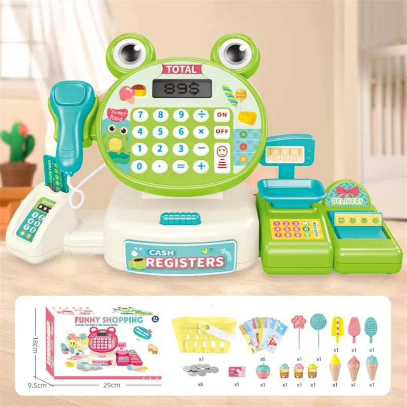 Registratore di cassa per bambini Playset Finto Supermercato Checkout Toy per bambini piccoli - 815A Rana