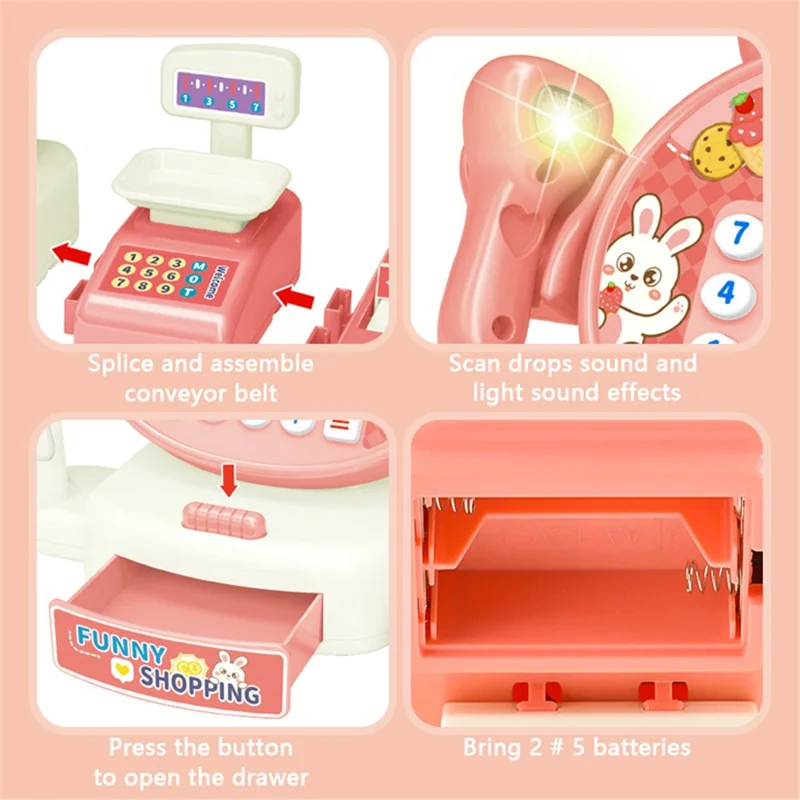 Registratore di cassa per bambini Playset Finto Supermercato Checkout Toy per bambini piccoli - 815A Rana