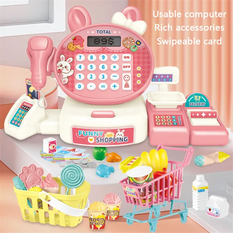 Caixa Registradora de Brinquedo para Crianças Conjunto Pretenda Supermercado Checkout Brinquedo para Crianças Pequenas - 815B Sapo