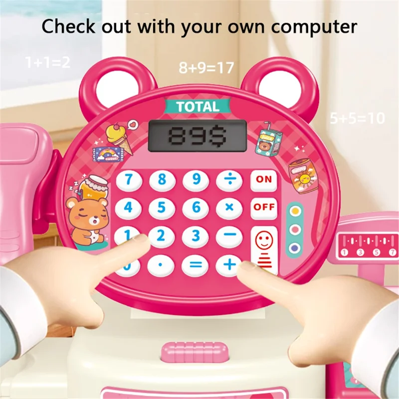 Caixa Registradora de Brinquedo para Crianças Conjunto Pretenda Supermercado Checkout Brinquedo para Crianças Pequenas - 815B Sapo