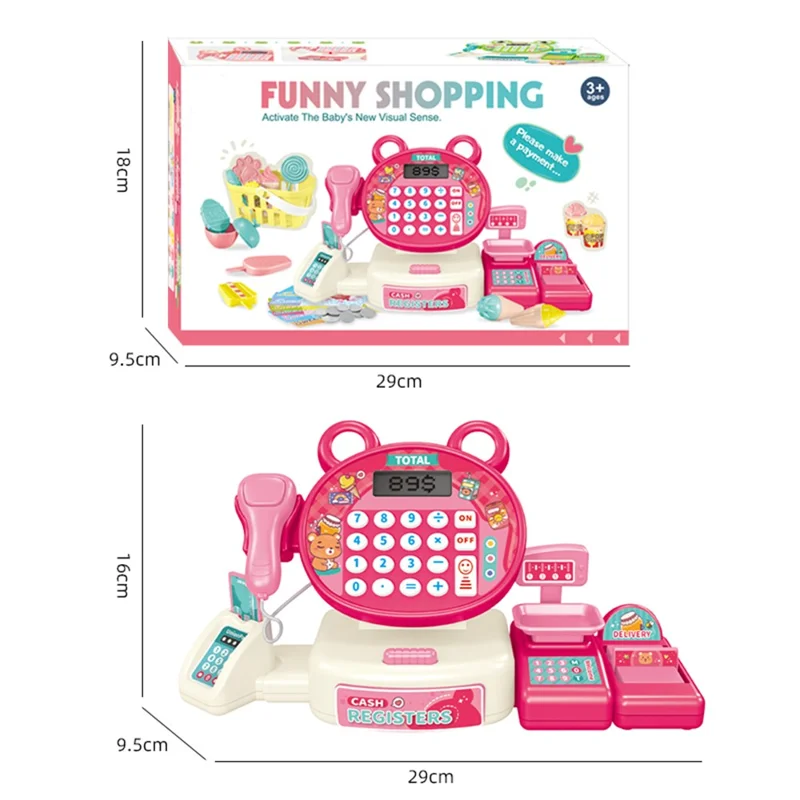 Caixa Registradora de Brinquedo para Crianças Conjunto Pretenda Supermercado Checkout Brinquedo para Crianças Pequenas - 815B Sapo