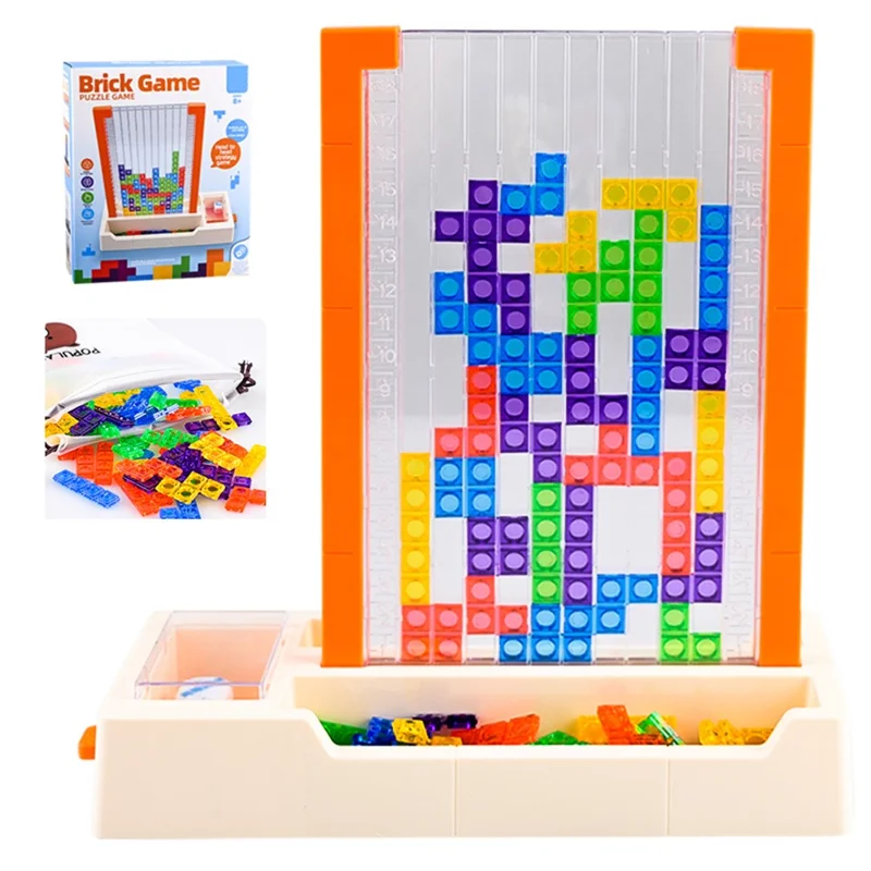 2145 3D Tetris Building Block Puzzle Toy Parent-Child Interactive Desktop Game - Beige Base