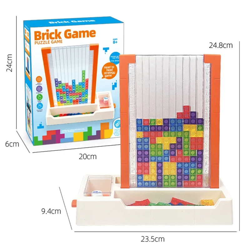 2145 3D Tetris Building Block Puzzle Toy Parent-Child Interactive Desktop Game - Beige Base