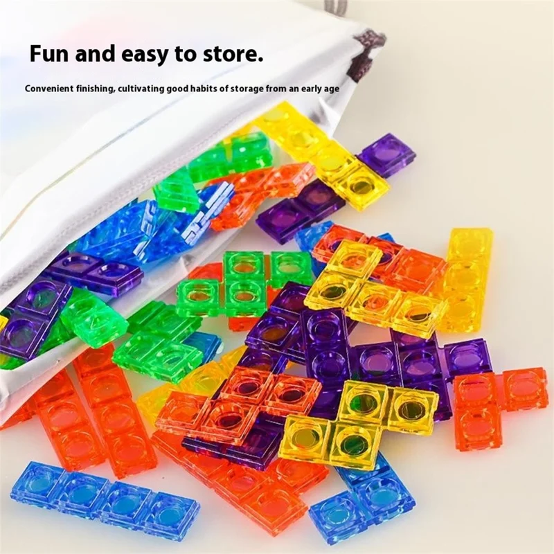 2145 3D Tetris Building Block Puzzle Toy Parent-Child Interactive Desktop Game - Beige Base