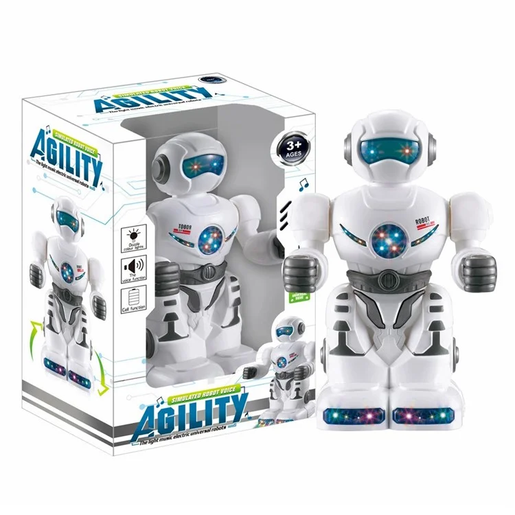 Игрушка-робот 0633 с электрической музыкой, танцующая игрушка с мигающими огнями, вращающаяся на 360 градусов для детей