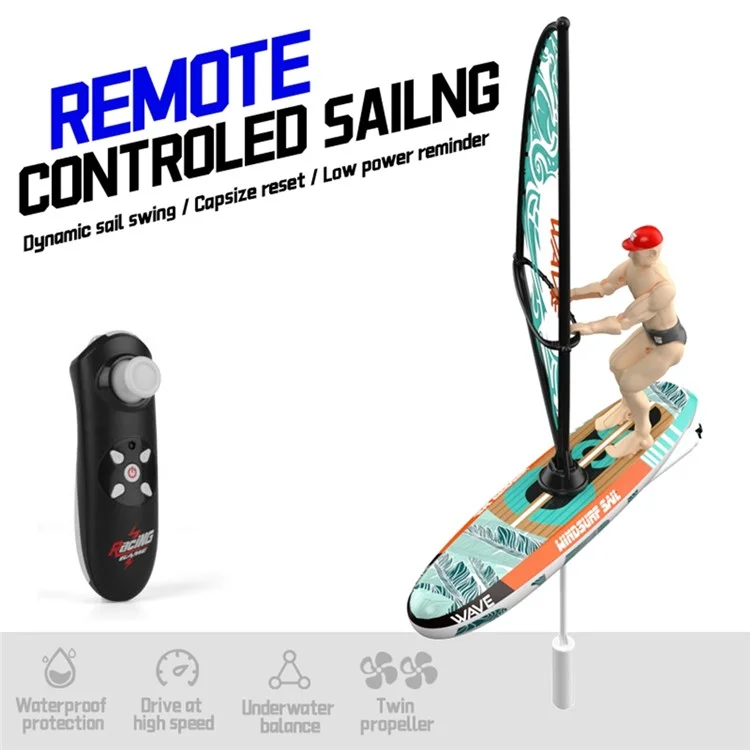 HC-811 Bateau de course à voile télécommandé pour compétition de yacht, pour intérieur et extérieur - Vert