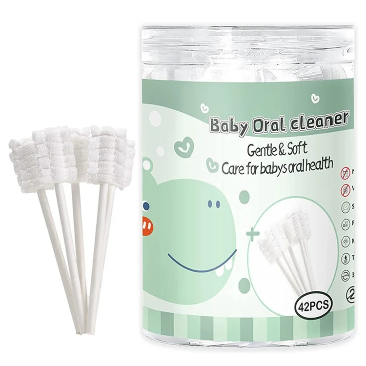 42Pcs Baby Tongue Cleaner Disposable Infant Toothbrush Newborn Mouth Cleaning Stick for Dental Care