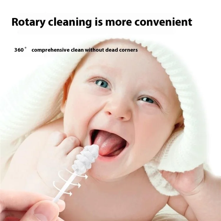 42Pcs Baby Tongue Cleaner Disposable Infant Toothbrush Newborn Mouth Cleaning Stick for Dental Care