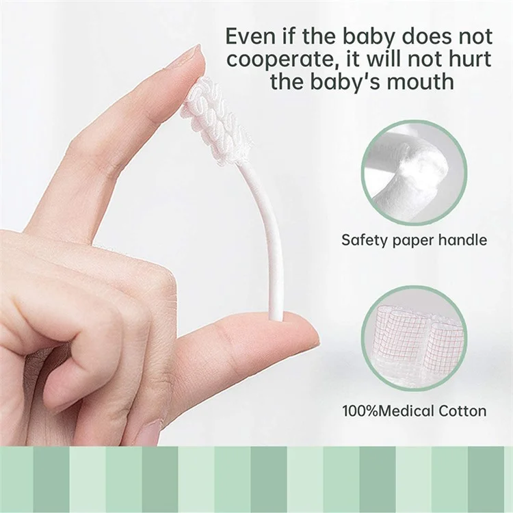60 Unidades Limpiador de Lengua para Bebés, Cepillo de Dientes Desechable para Recién Nacidos, Bastoncillo de Limpieza Bucal para Cuidado Dental