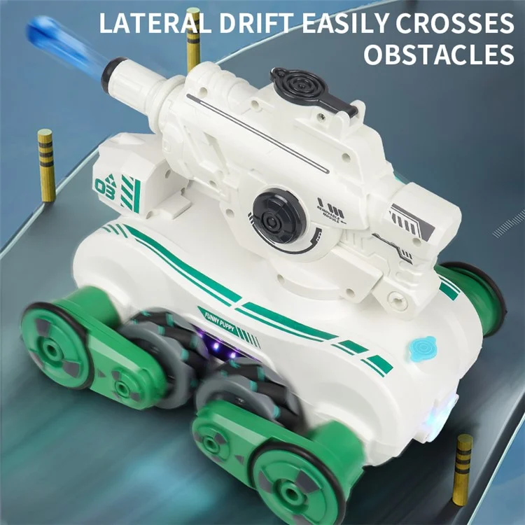 JC013 2.4G RC Mechanical Battle Dog Four Wheels Drive Water Bomb Spray Toy, Single Controller (CE / CPC / EN71 / ASTM Certified) - White