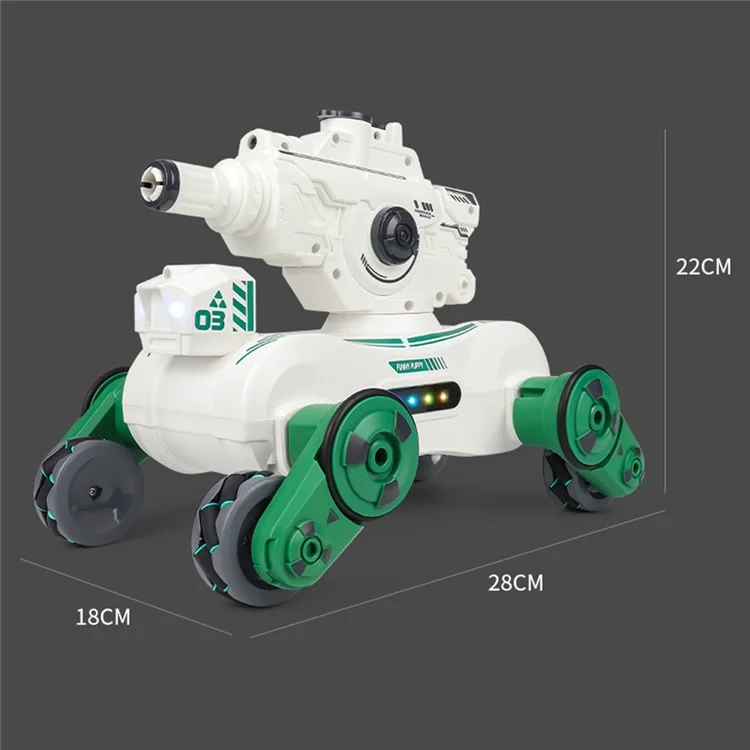 JC013 2.4G RC Mechanical Battle Dog Four Wheels Drive Water Bomb Spray Toy, Single Controller (CE / CPC / EN71 / ASTM Certified) - White