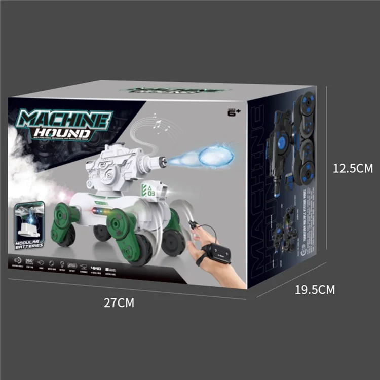 JC013 2.4G RC Mechanical Battle Dog Four Wheels Drive Water Bomb Spray Toy, Single Controller (CE / CPC / EN71 / ASTM Certified) - White