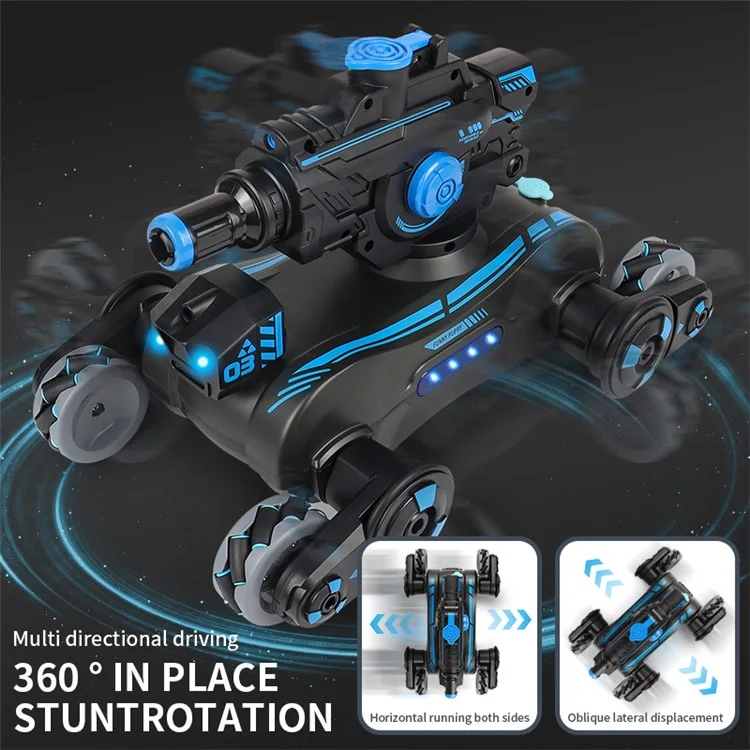 JC013 2.4G RC Mechanical Battle Dog Four Wheels Drive Water Bomb Spray Toy, Dual Controller (CE / CPC / EN71 / ASTM Certified) - White