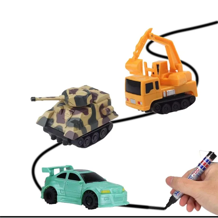 Light Sensing Line Following Robot Toy Kids Educational Drawing Toy Inductive Pen Robot - Blue